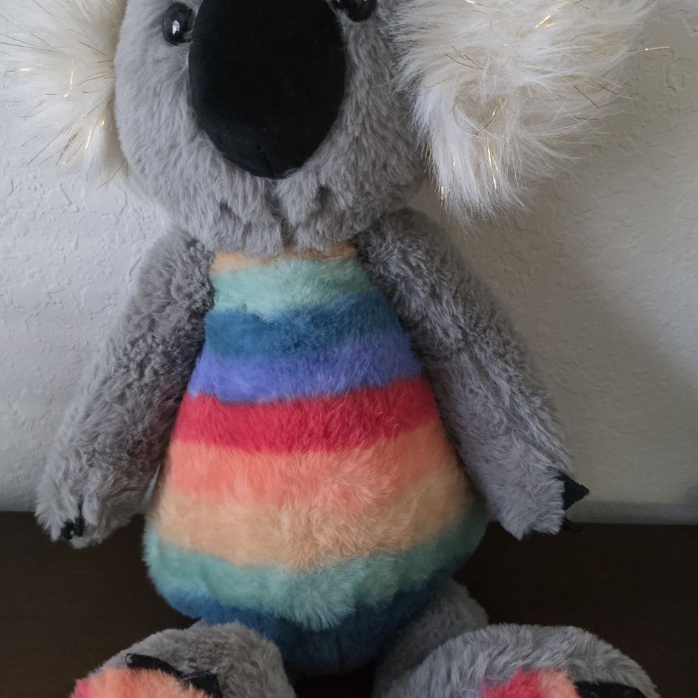 FAO Schwarz Dreamies Rainbow Koala plush stuffed animal.